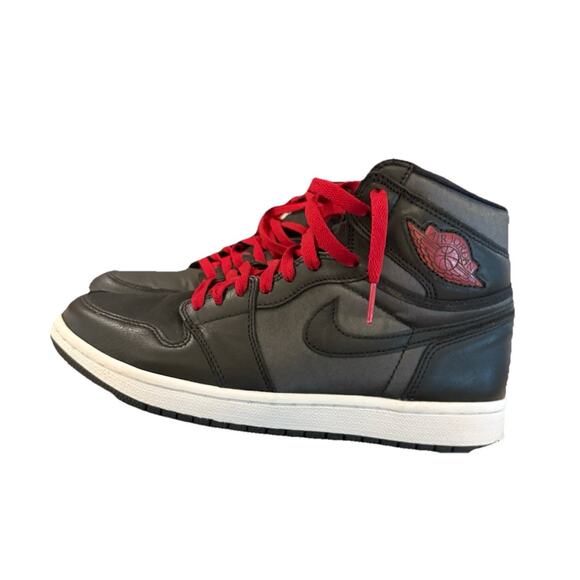 Nike Air Jordan 1 Retro MENS High OG Black Satin Gym Red Size 9 LIGHTLY WORN!! - Picture 13 of 15